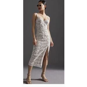 Hutch Anthropologie Slim Lace Corset Midi Dress NWT